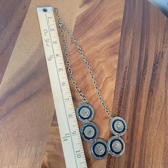 Ruby Rd. Chic Gold and Black Statement Necklace Medallions Chain - Picture 12 of 17